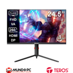 Monitor TEROS TE-2472G, 24.5″ Plano Gaming FHD VA, 260 Hz, 1ms, HDMI, DP, AUDIO OUT