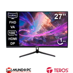 Monitor TE-2732S, 27″ Curvo TEROS FHD VA, 100Hz, 1ms, HDMI, DP, Negro
