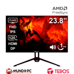 Monitor TE-2415S Plano TEROS, 23.8″ FHD IPS, 120Hz, 1ms, HDMI, DP, Parlantes, Negro